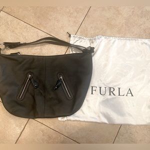 Furla Large black Hobo- Pebbled Leather